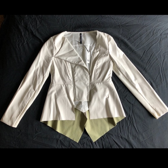 WHITE W118 vegan leather “Lewis” jacket w tails. - Picture 2 of 8